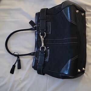 Black coach Jacquard Hampton Shoulder Bag